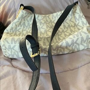 Michael Kors Cream and Black Shoulder Bag